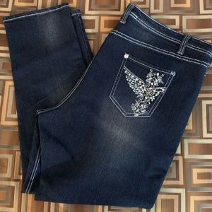 Ruby Moon 🌙 Embellished Straight Leg Jeans Sz 24